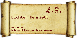 Lichter Henriett névjegykártya